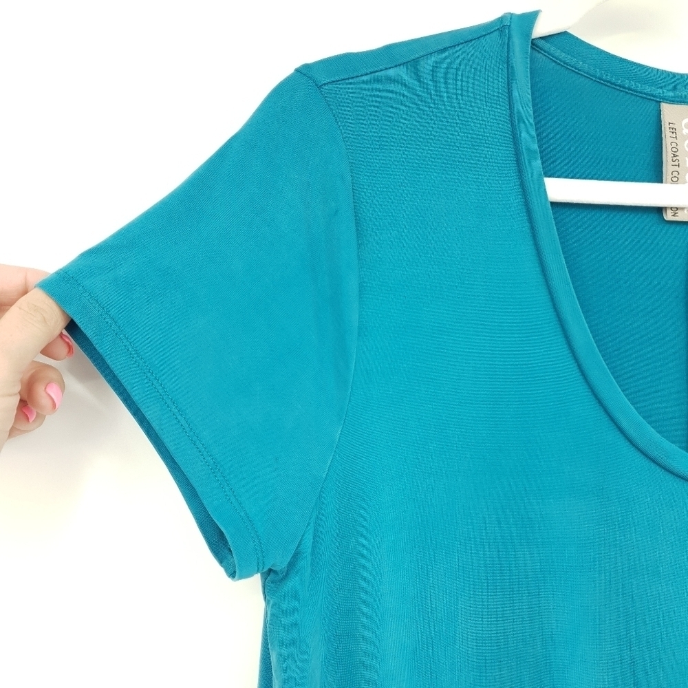 Dolan Left Coast Collection Turquoise Shirt Dress Gauzy Skirt Women's Medium - Picture 3 of 11